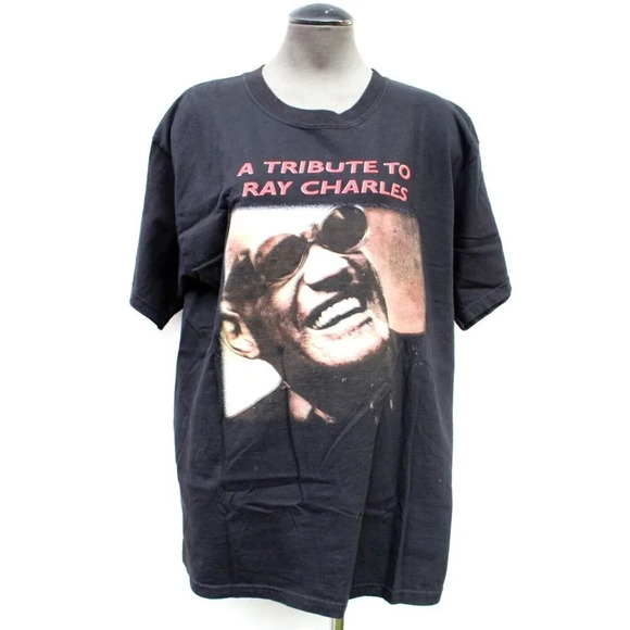 Vintage A Tribute To Ray Charles Tour Music Tour Concert T-Shirt Mens Large - Picture 1 of 3